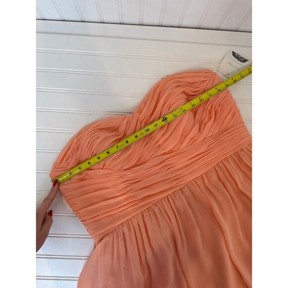 NWT Donna Morgan Peach Short Cocktail Dress Strapless Bridesmaid Wedding Sze 18 - Picture 4 of 8